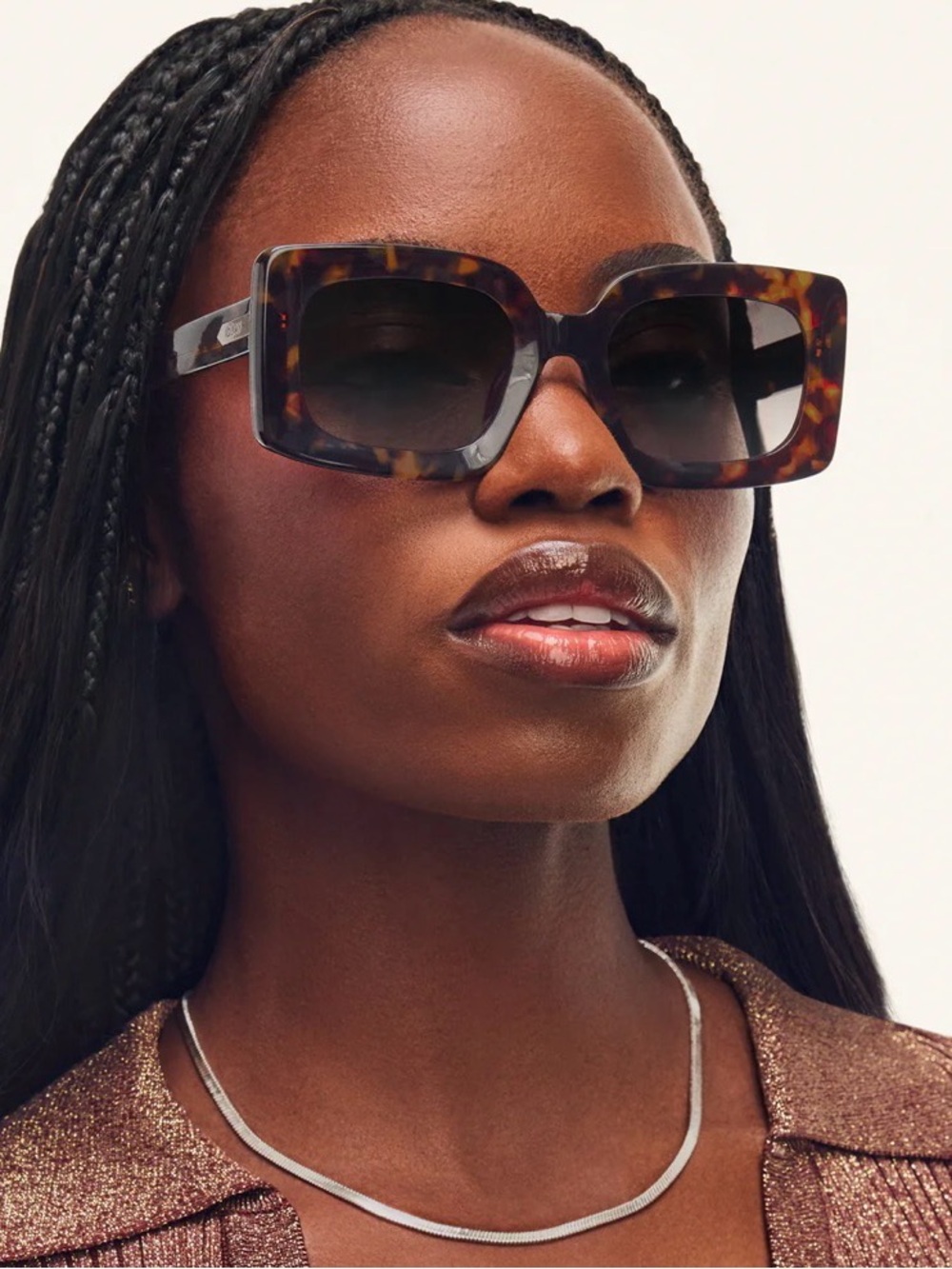 Quay Australia Talk Show Oversized Black Rectangular Sunglasses - Picture 7 of 8
